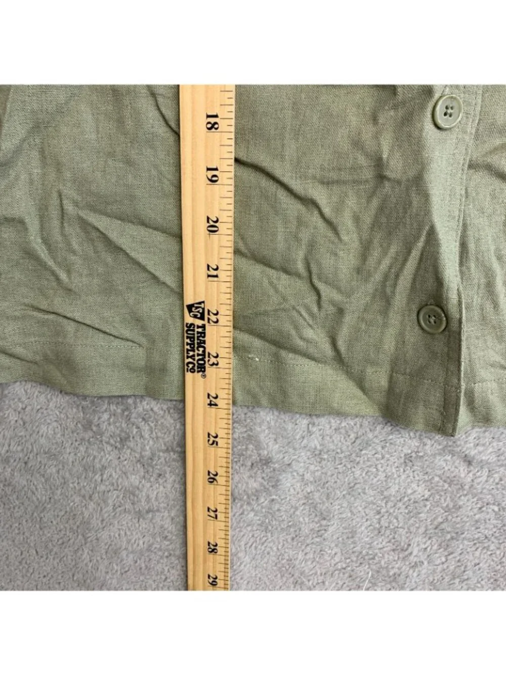 Buffalo David Bitton Women's L Green Button-Up Shirt Linen Blend M1085